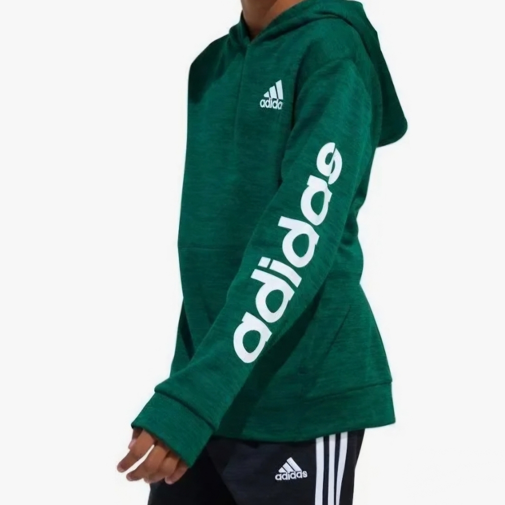 NWT Adidas Youth Hoodie Sweatshirt Multiple Size Green Logo Long Sleeve